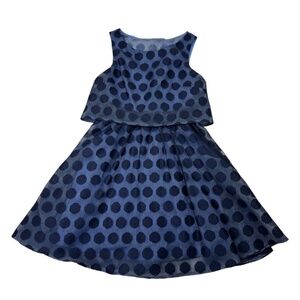 Betsy Johnson Navy Polka Dot Popover Dress